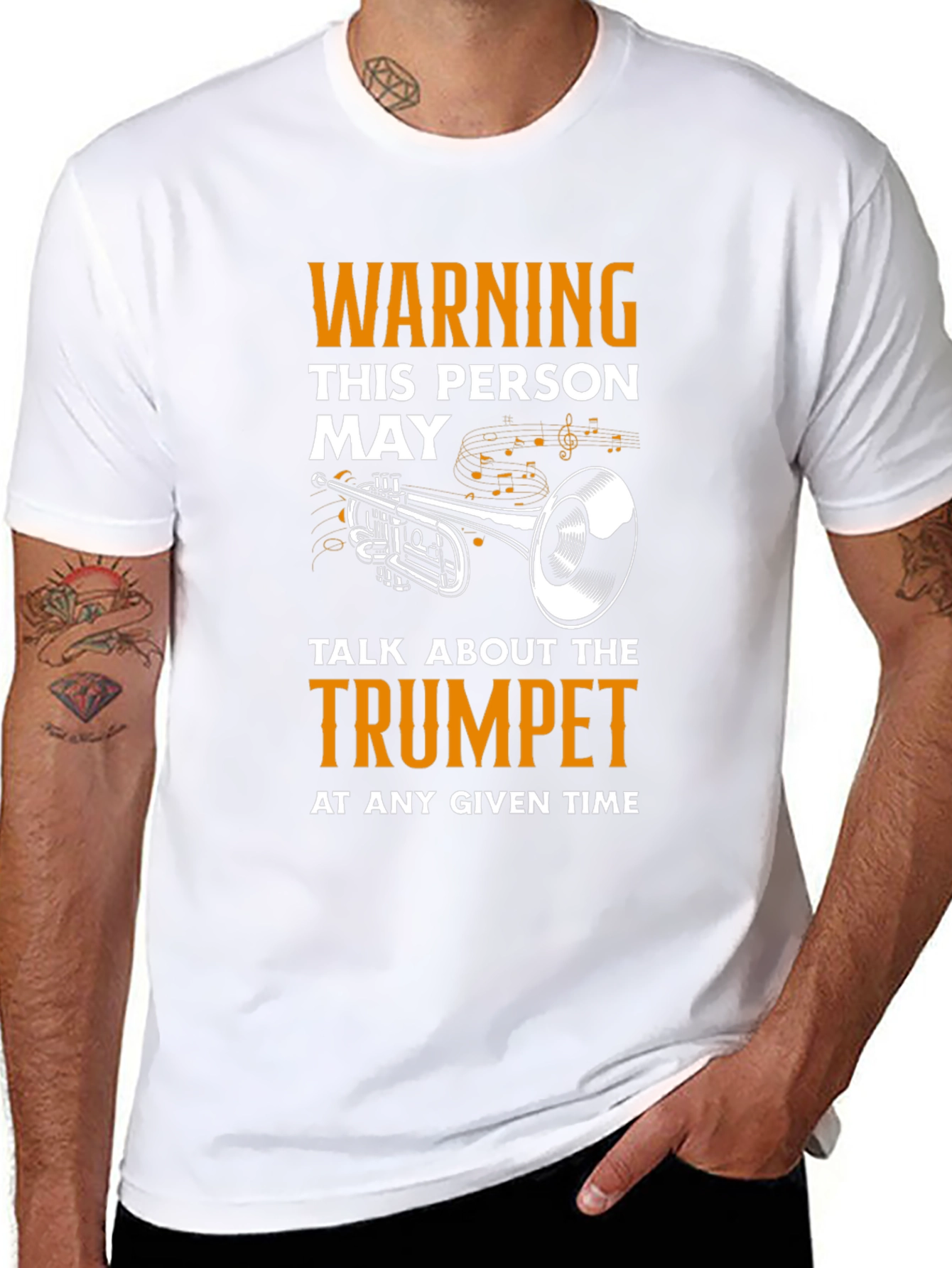 Warning Trumpet T-Shirt - Musician Humor Tee