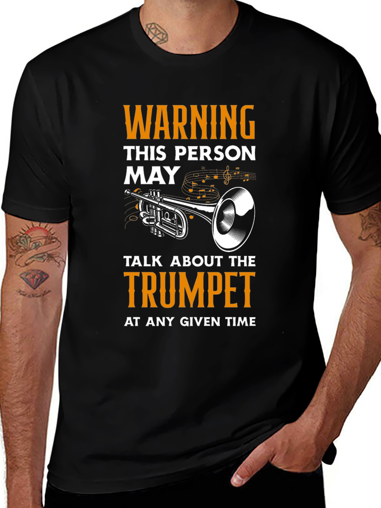 Warning Trumpet T-Shirt - Musician Humor Tee
