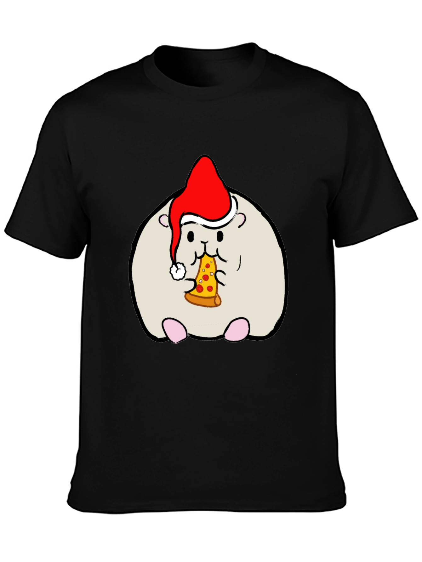 Hamster Christmas Pizza T-Shirt
