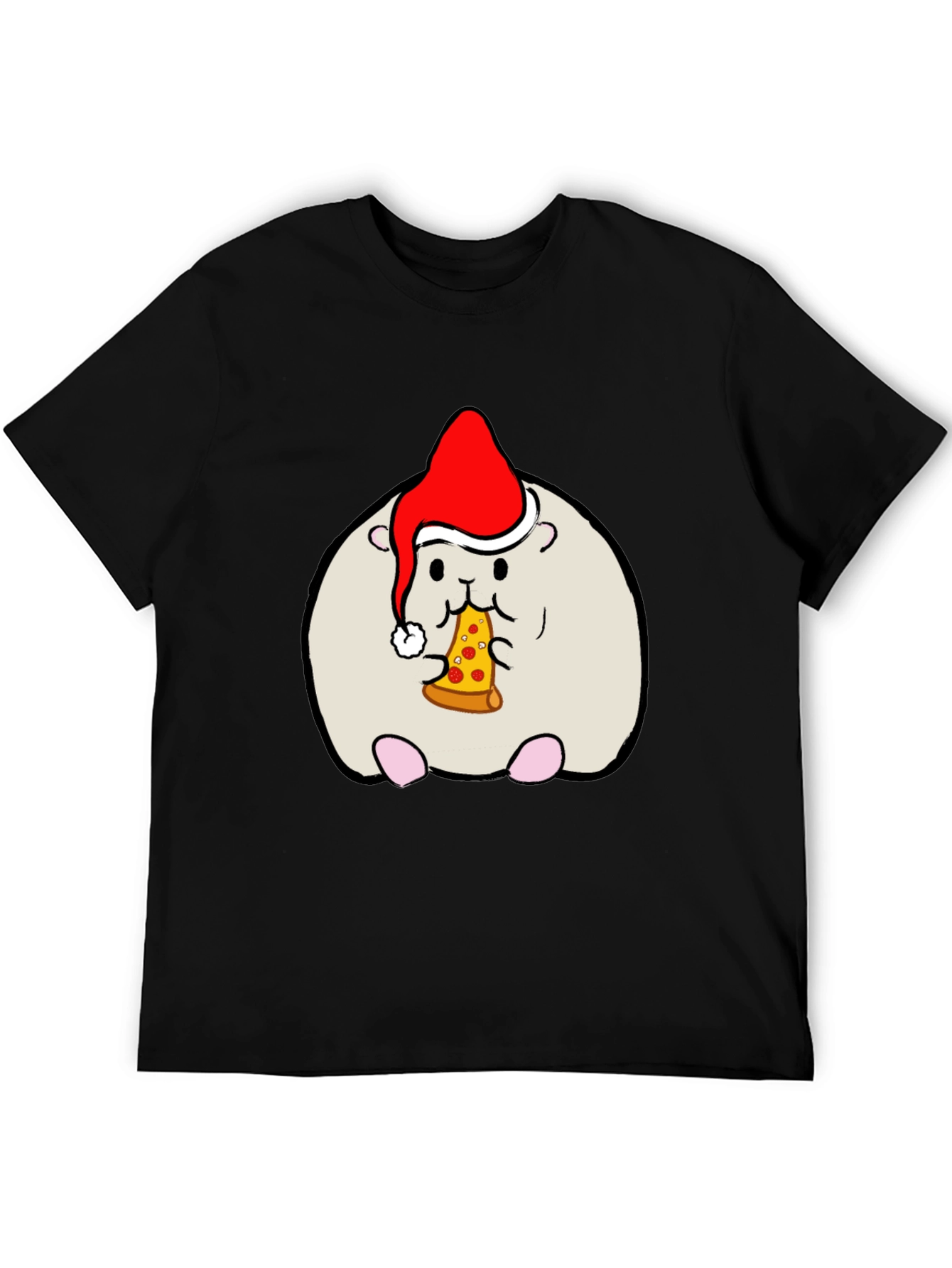 Hamster Christmas Pizza T-Shirt