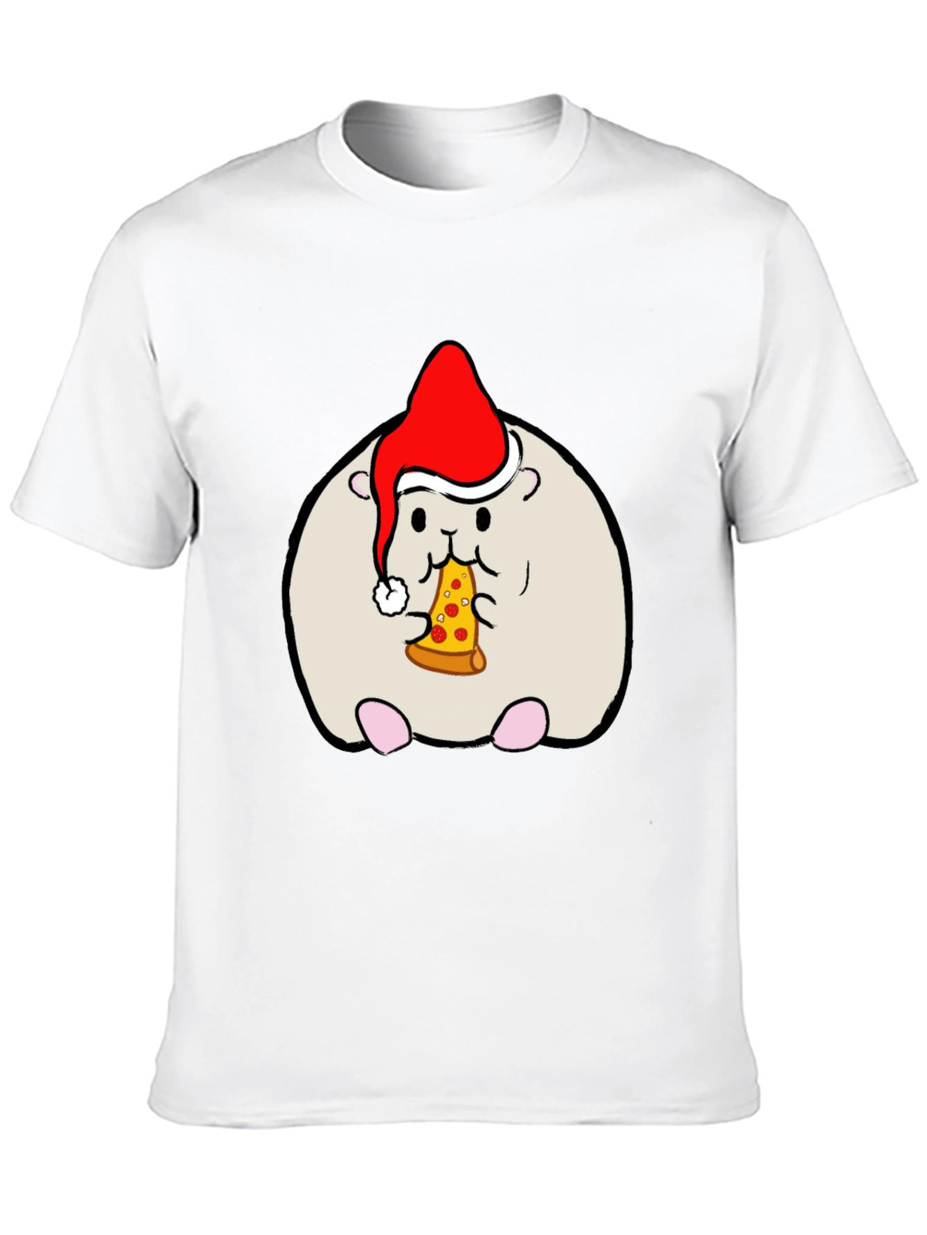 Hamster Christmas Pizza T-Shirt