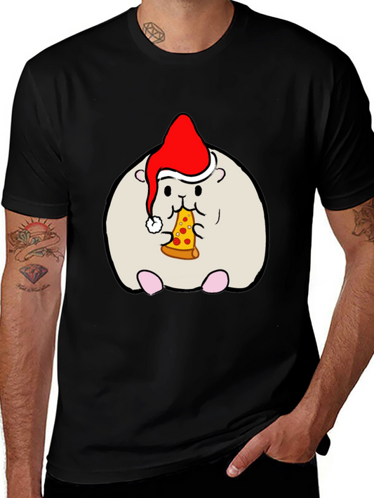 Hamster Christmas Pizza T-Shirt