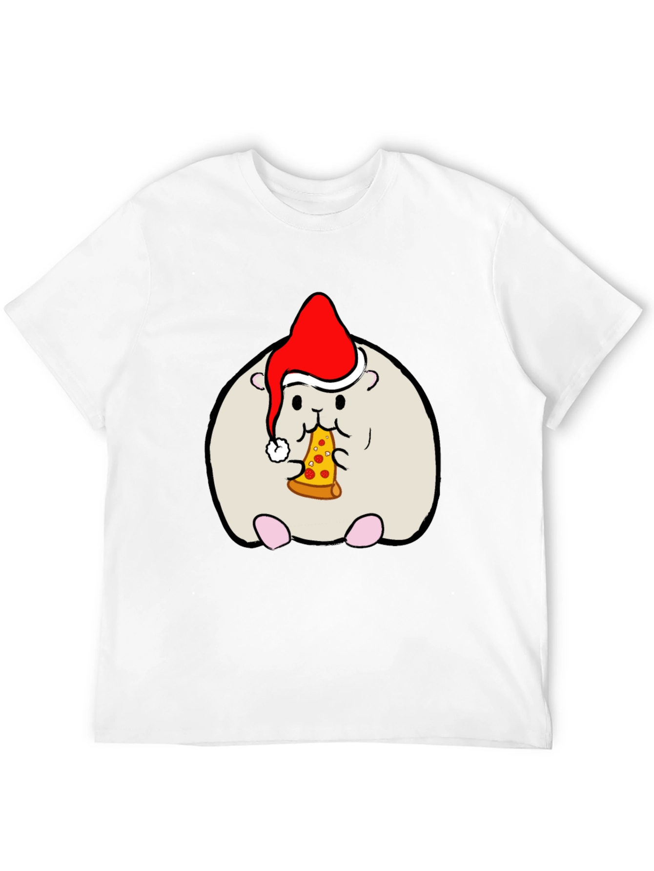 Hamster Christmas Pizza T-Shirt
