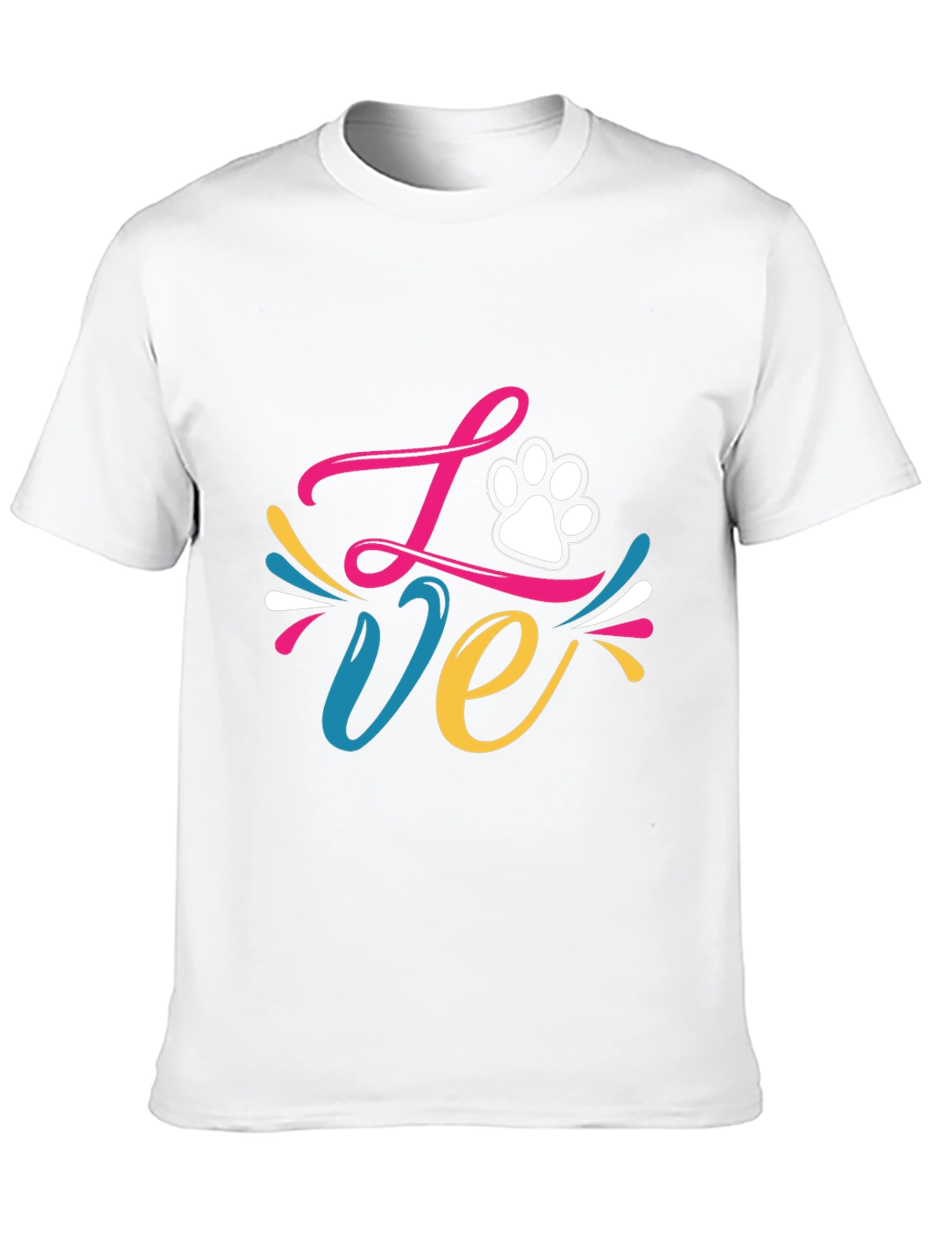 Love Paw Print Graphic Tee - Black