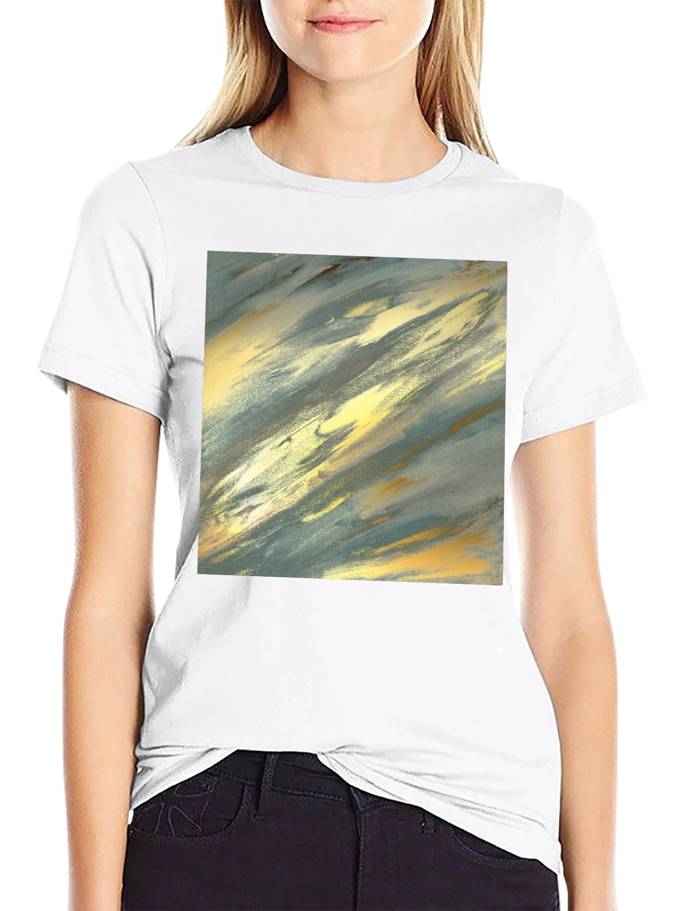 Abstract Art Graphic Tee - Stylish Crew Neck T-Shirt