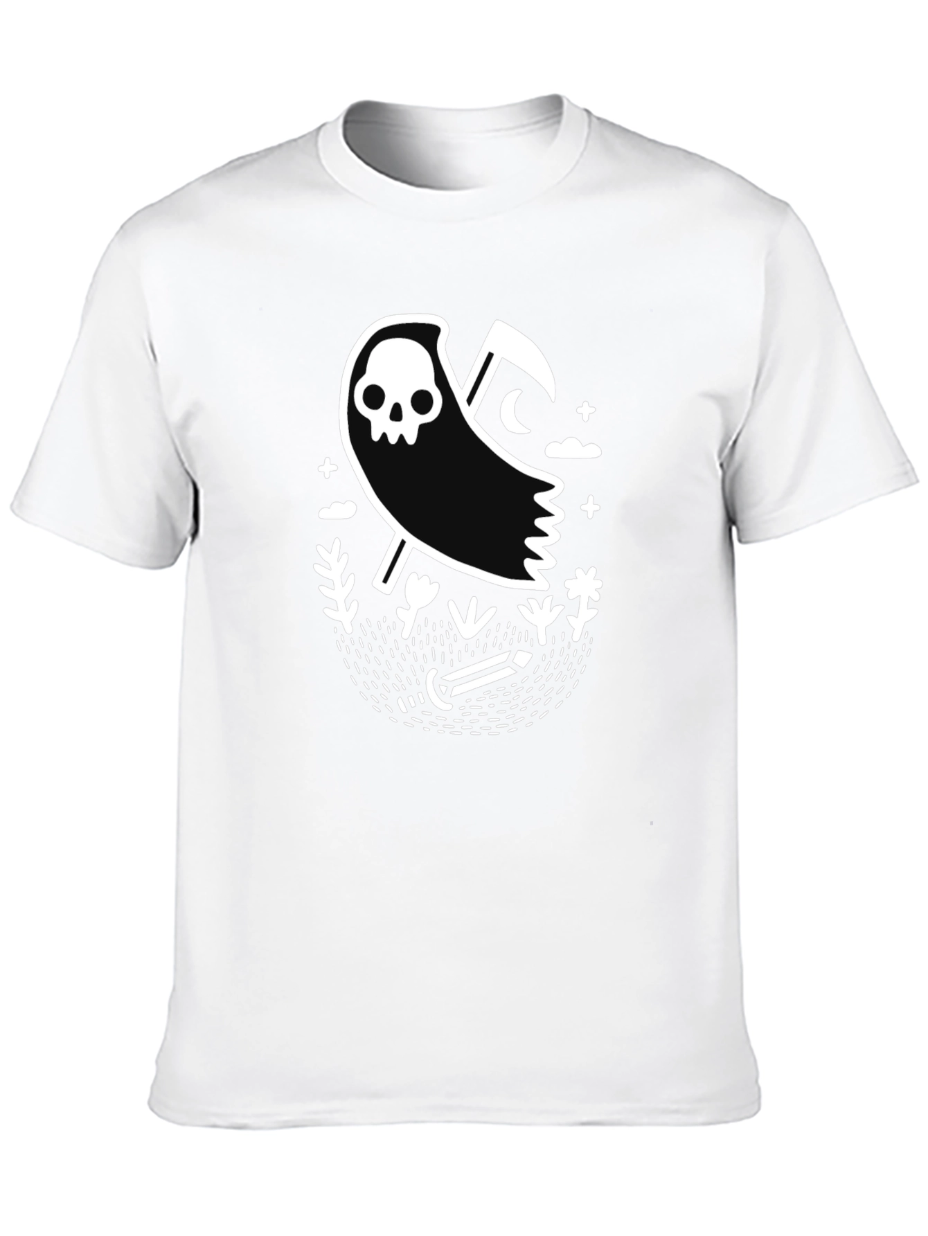 Grim Reaper Graphic Tee - Black Cotton T-Shirt