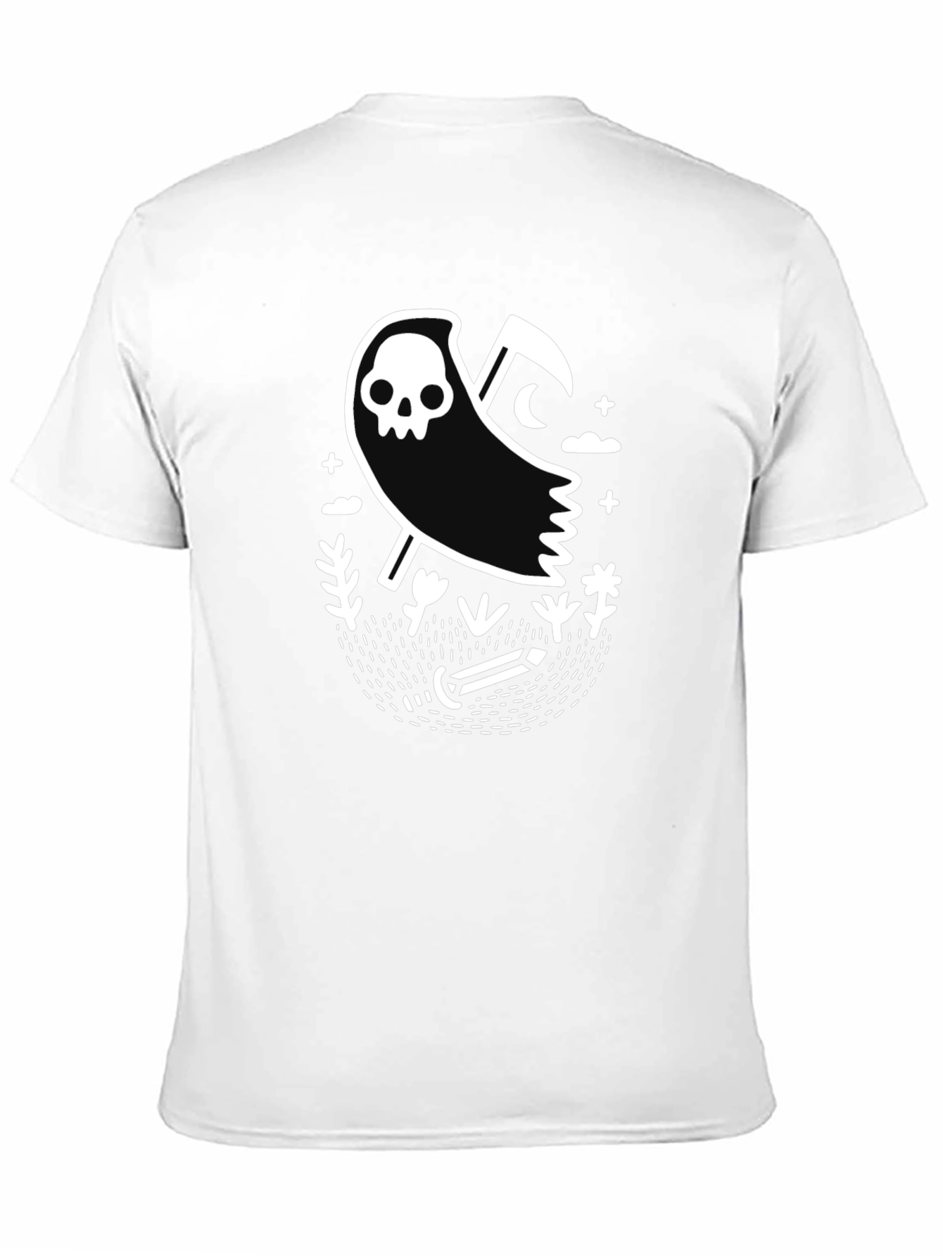 Grim Reaper Graphic Tee - Black Cotton T-Shirt