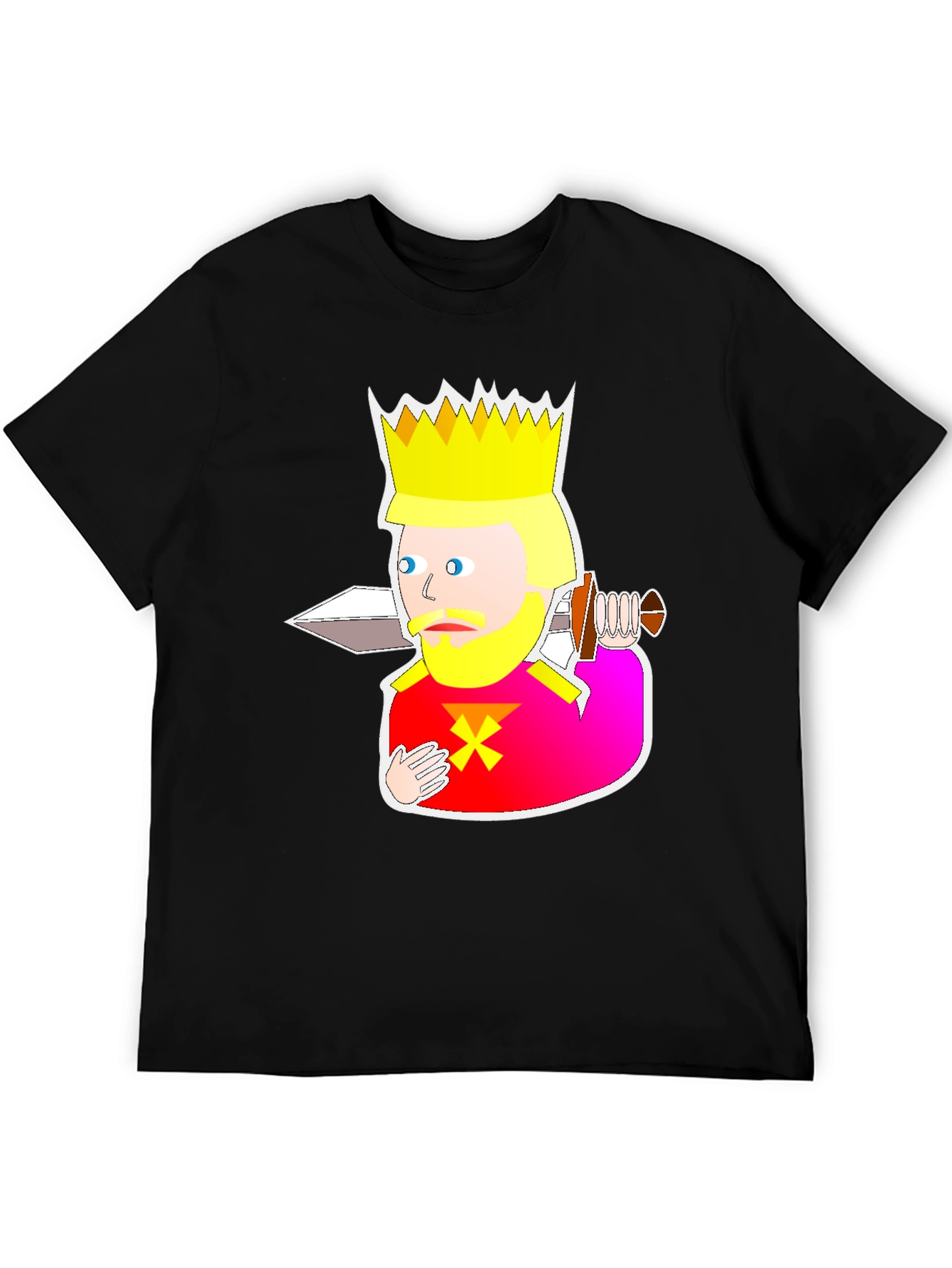 King Cartoon Graphic Black T-Shirt