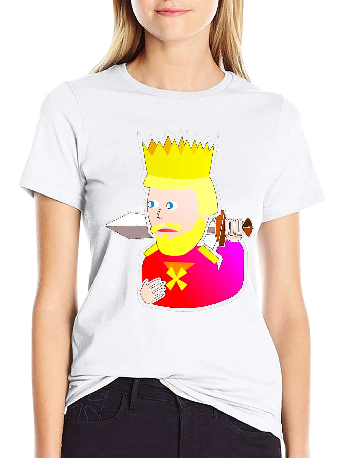 King Cartoon Graphic Black T-Shirt
