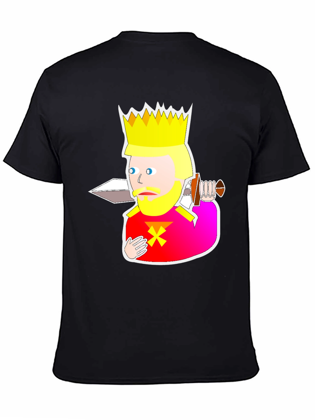 King Cartoon Graphic Black T-Shirt