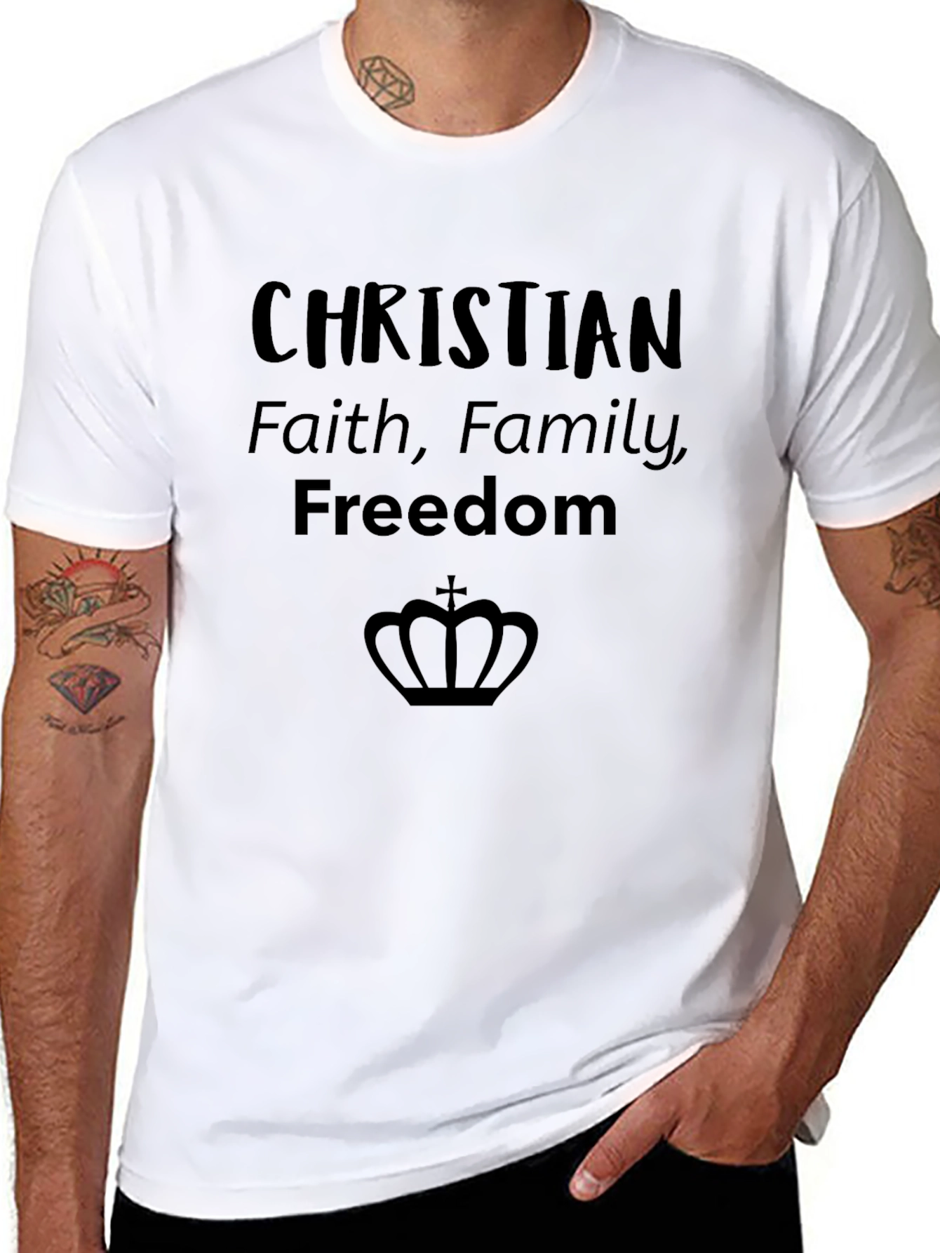 Christian Faith Family Freedom Graphic Tee