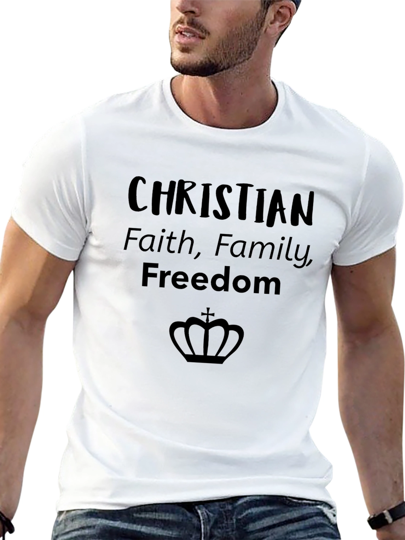 Christian Faith Family Freedom Graphic Tee