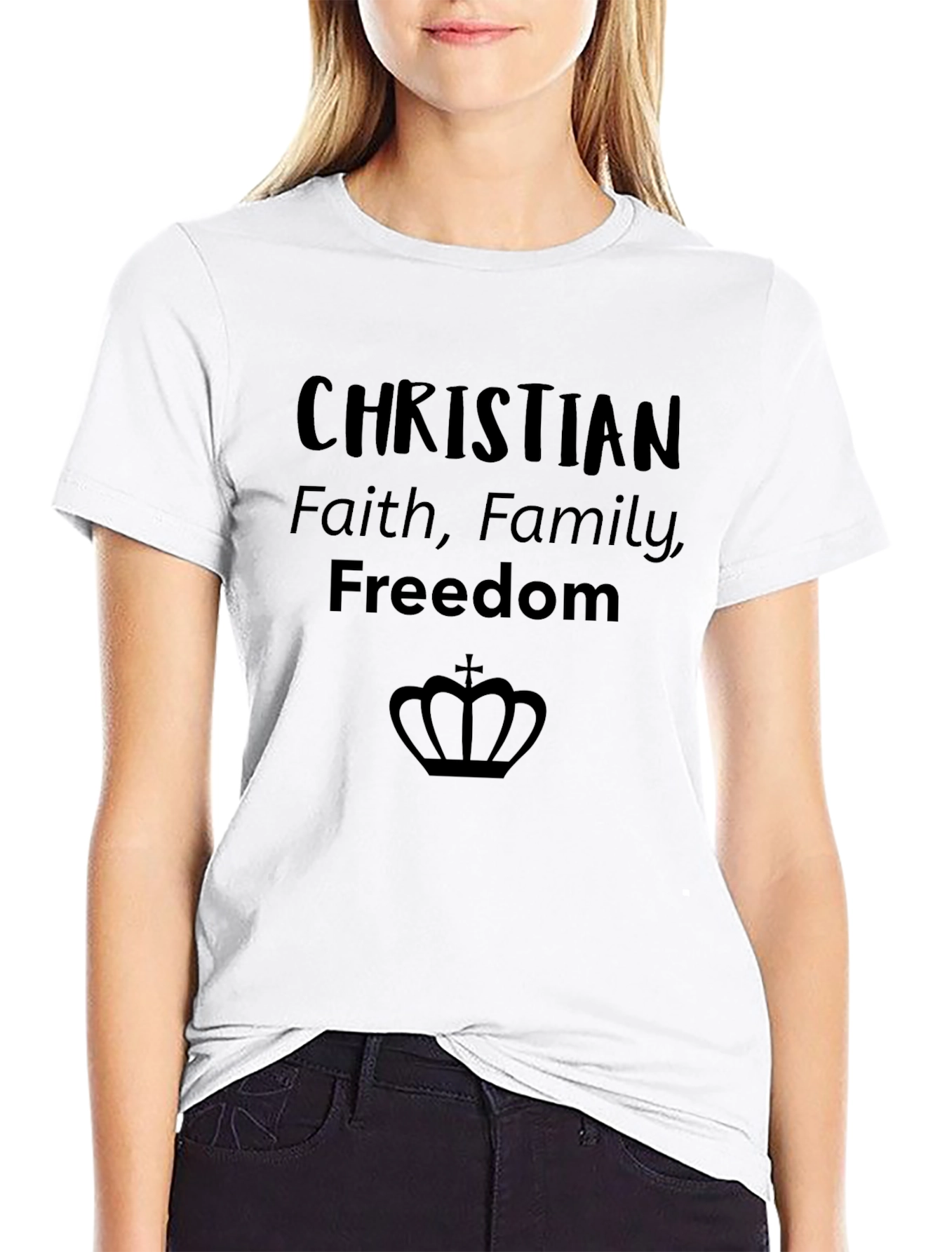 Christian Faith Family Freedom Graphic Tee