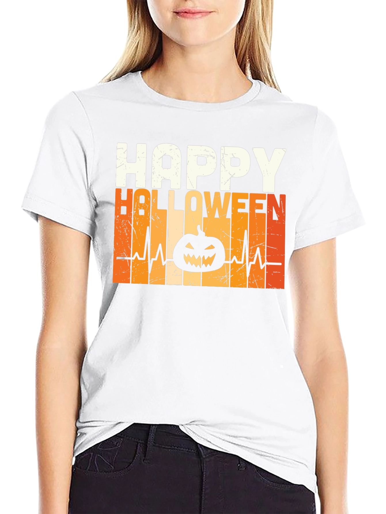 Happy Halloween Pumpkin Heartbeat T-Shirt