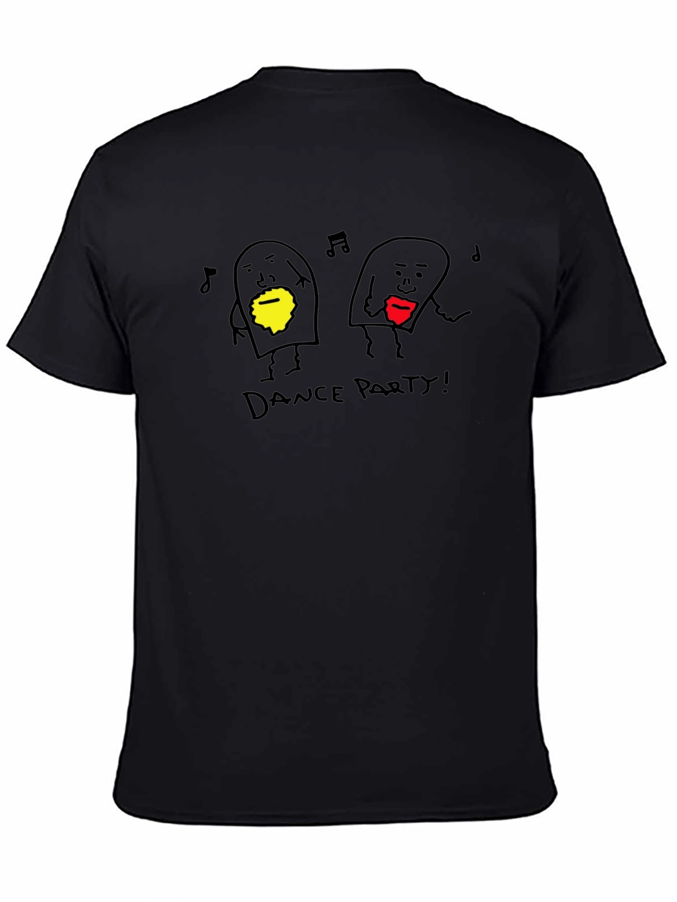 Dance Party Graphic Tee - Black Cotton Blend