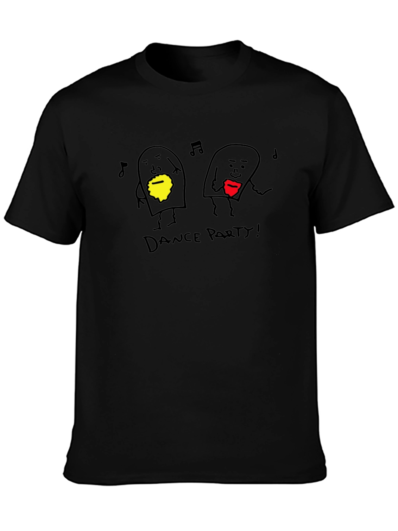 Dance Party Graphic Tee - Black Cotton Blend