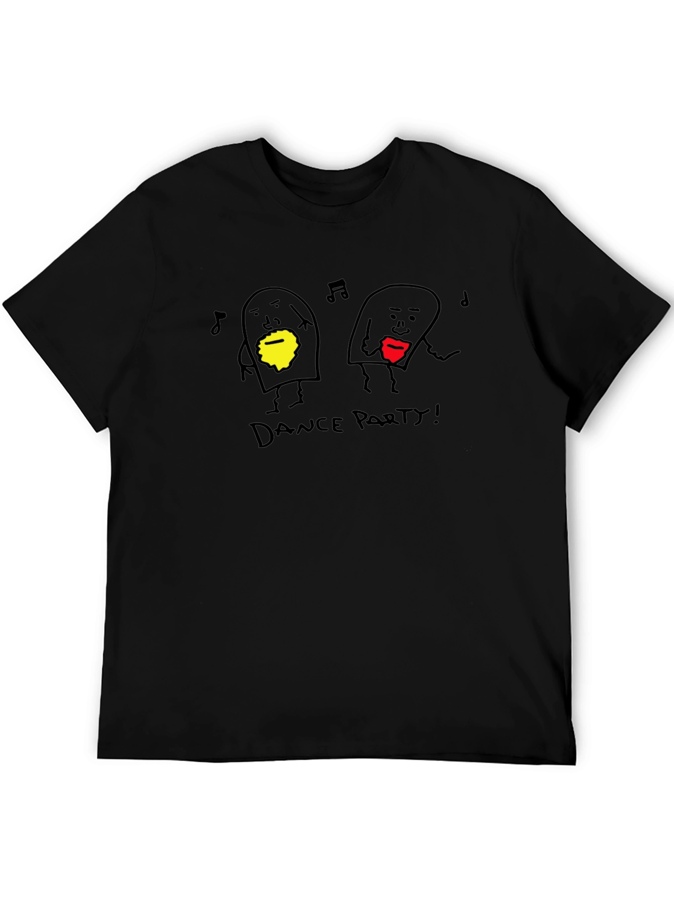 Dance Party Graphic Tee - Black Cotton Blend