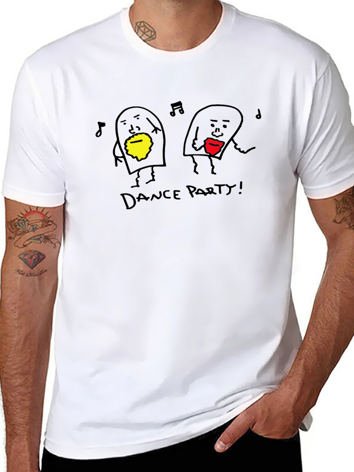 Dance Party Graphic Tee - Black Cotton Blend