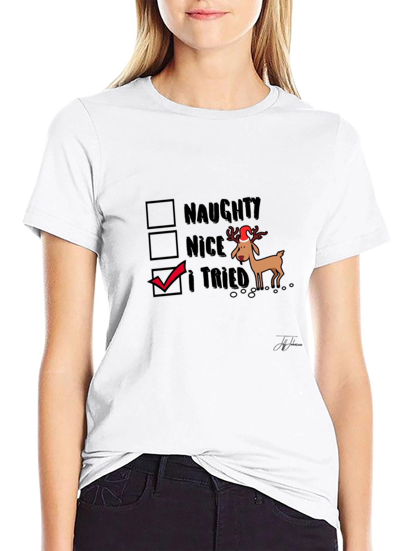 Humorous I Tried Christmas Reindeer T-Shirt