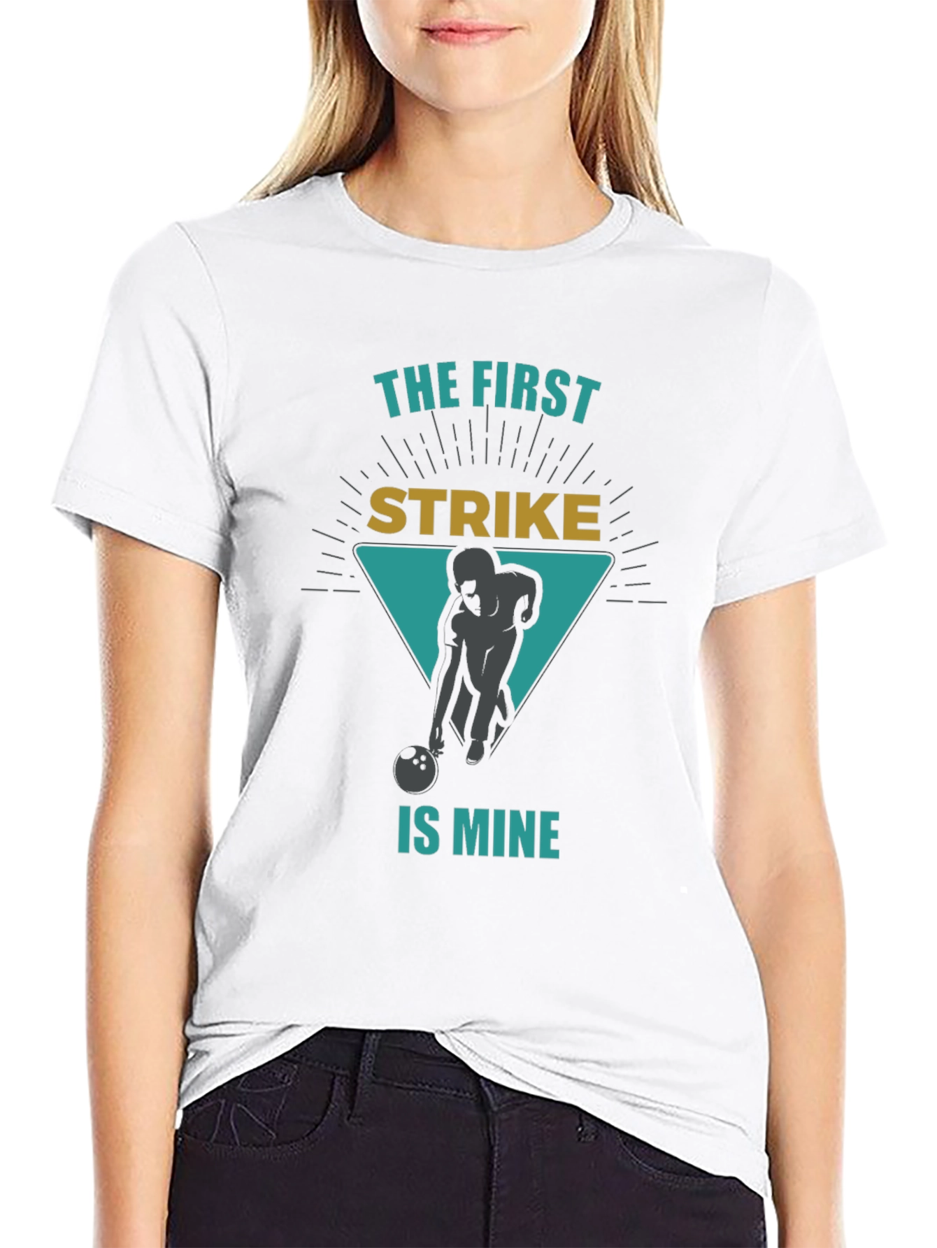 Bowling Strike Graphic Tee - First Strike is Mine!