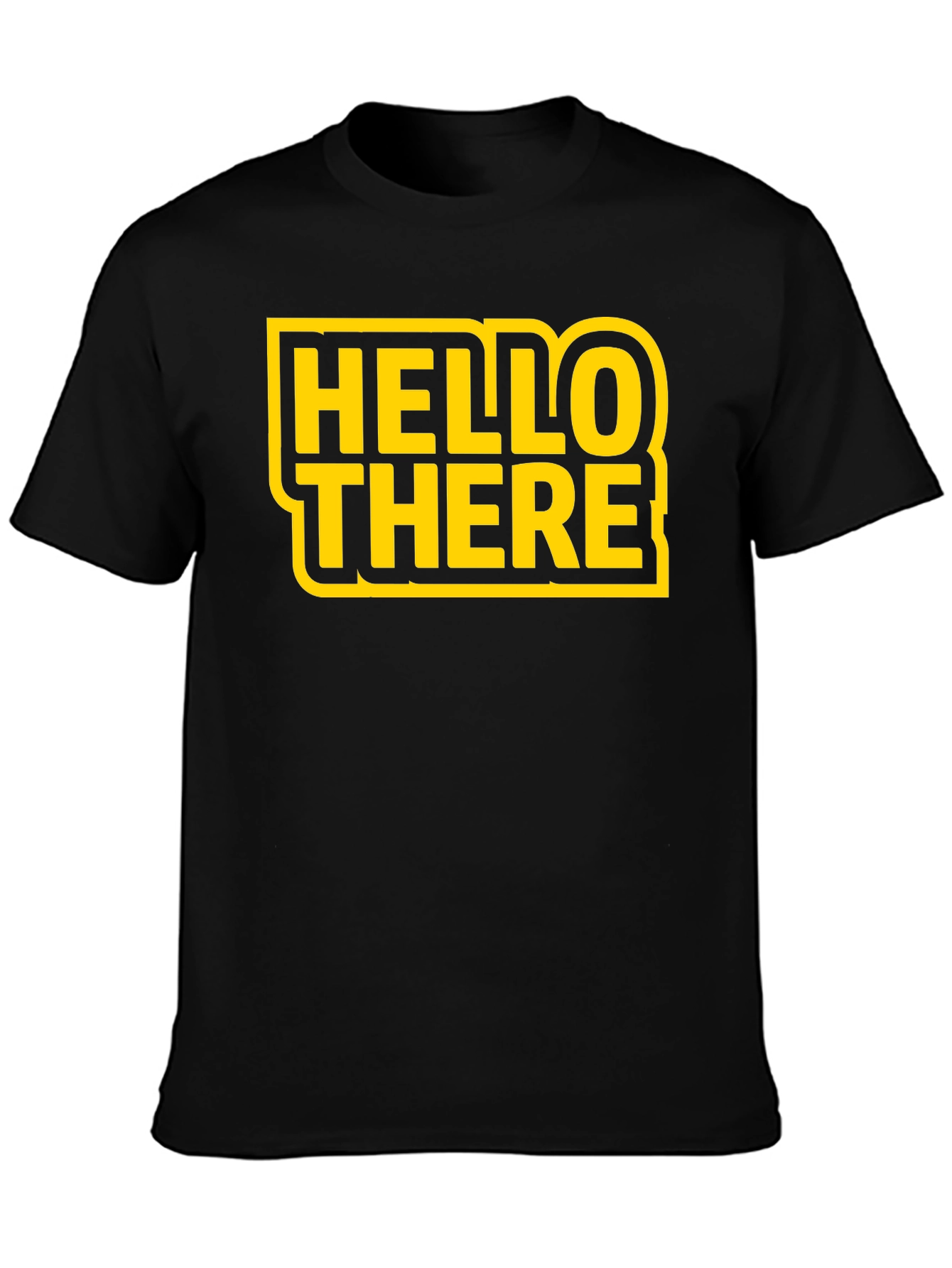 Hello There Black Graphic T-Shirt