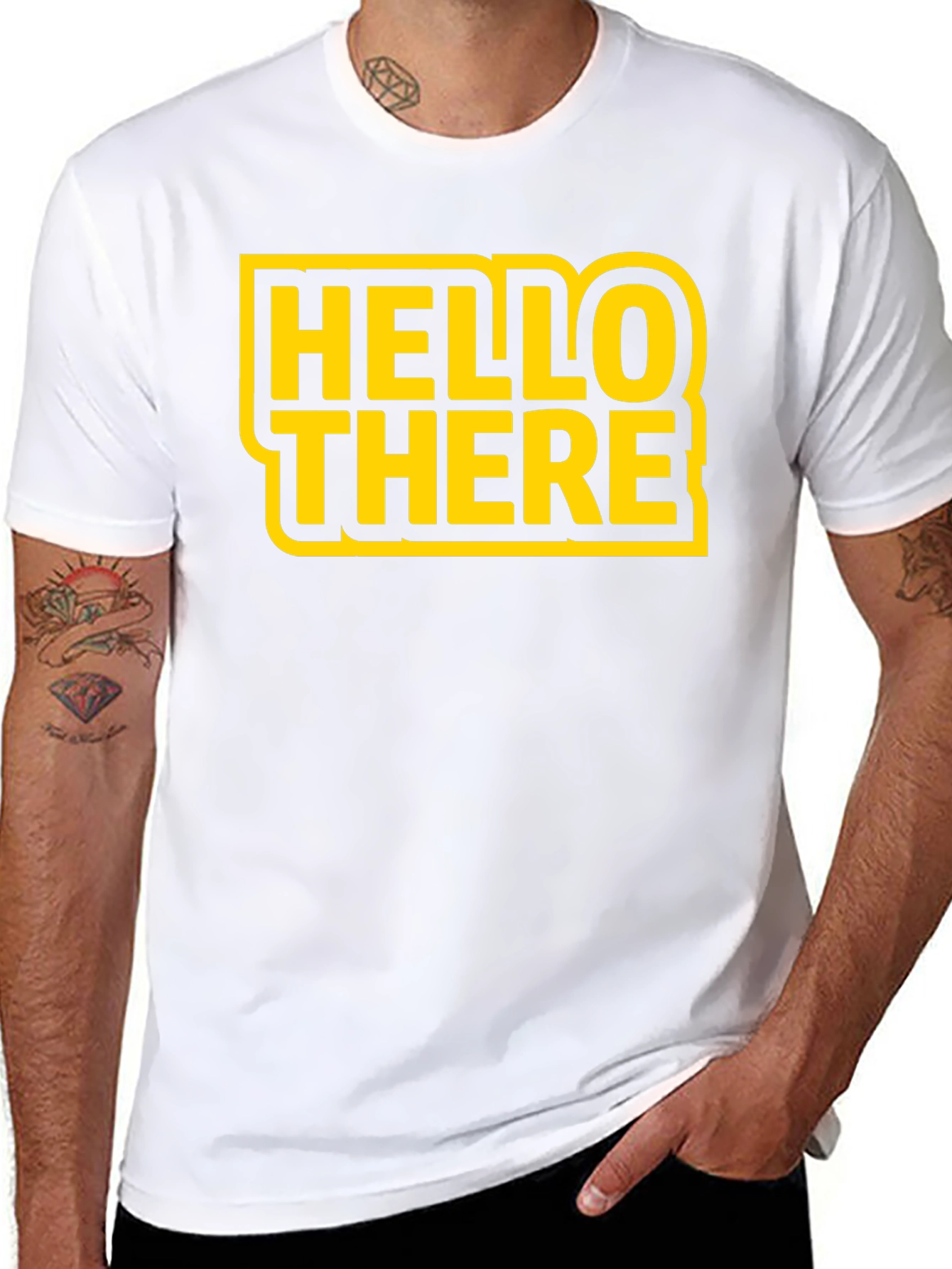 Hello There Black Graphic T-Shirt