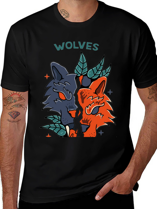 Two Wolves Graphic Tee - Cool & Unique Design