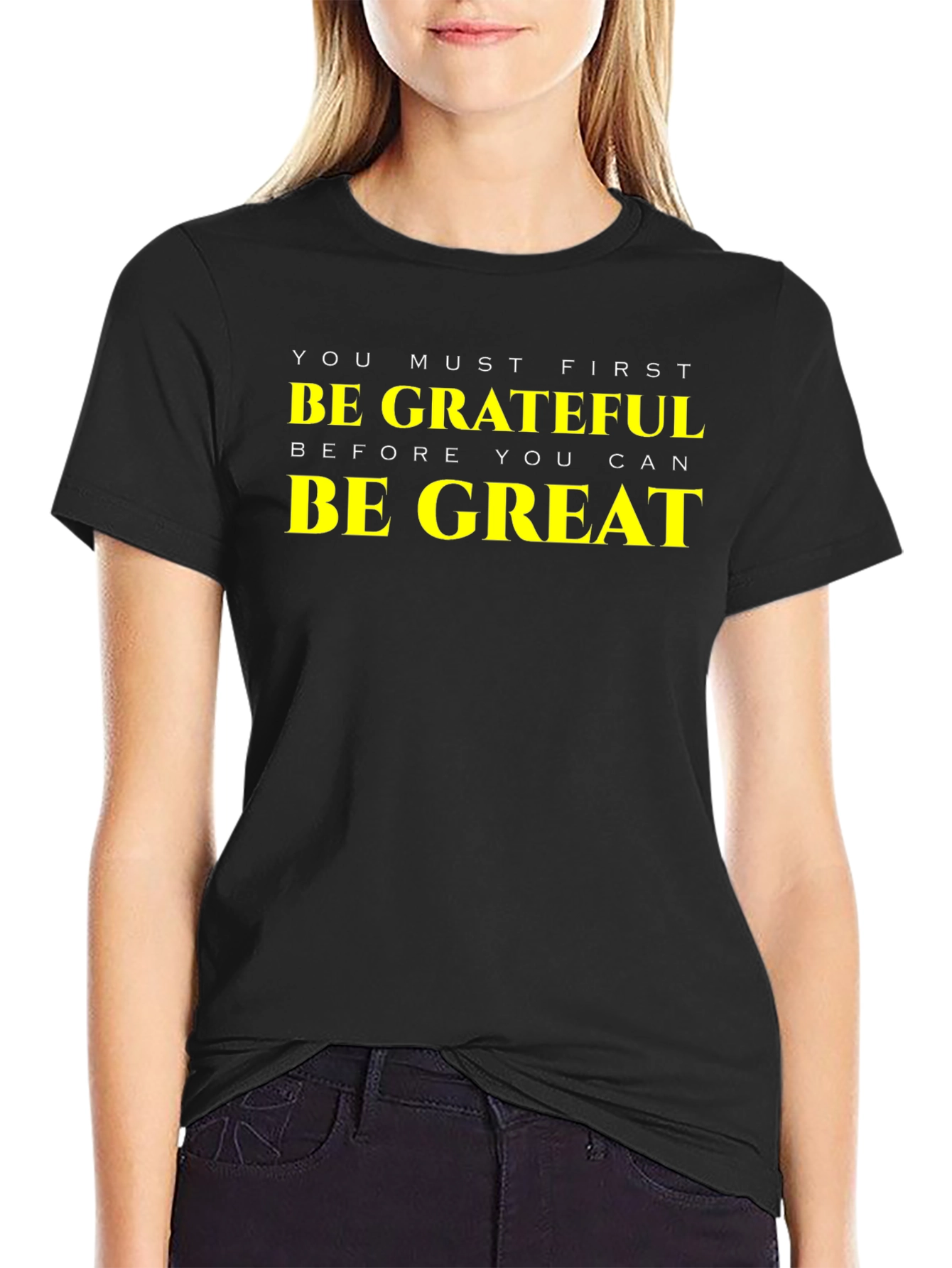 Grateful Be Great Black T-Shirt - Motivational Tee