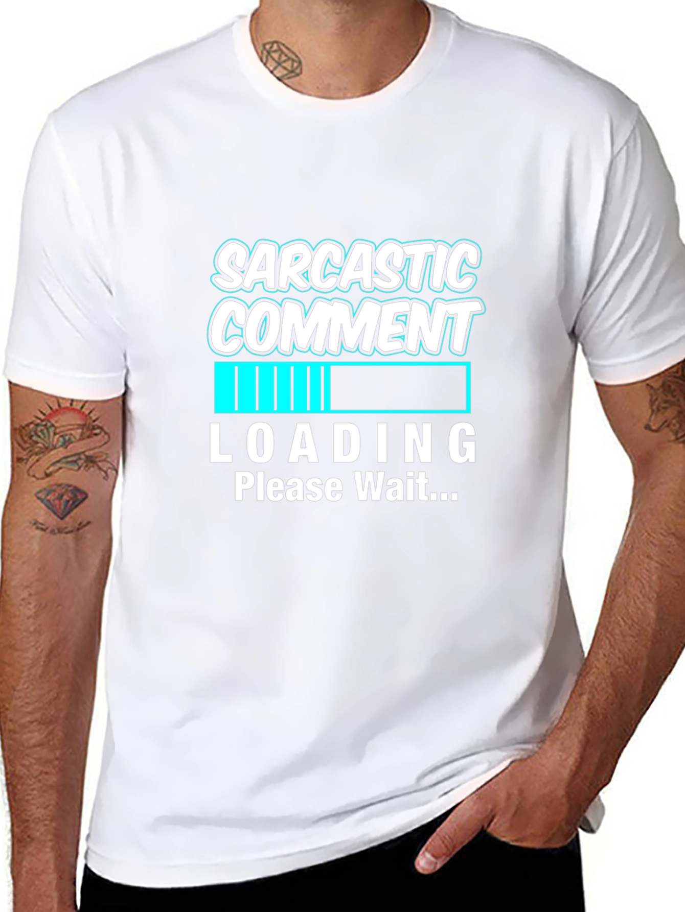 Sarcastic Comment Loading Graphic Tee - Black