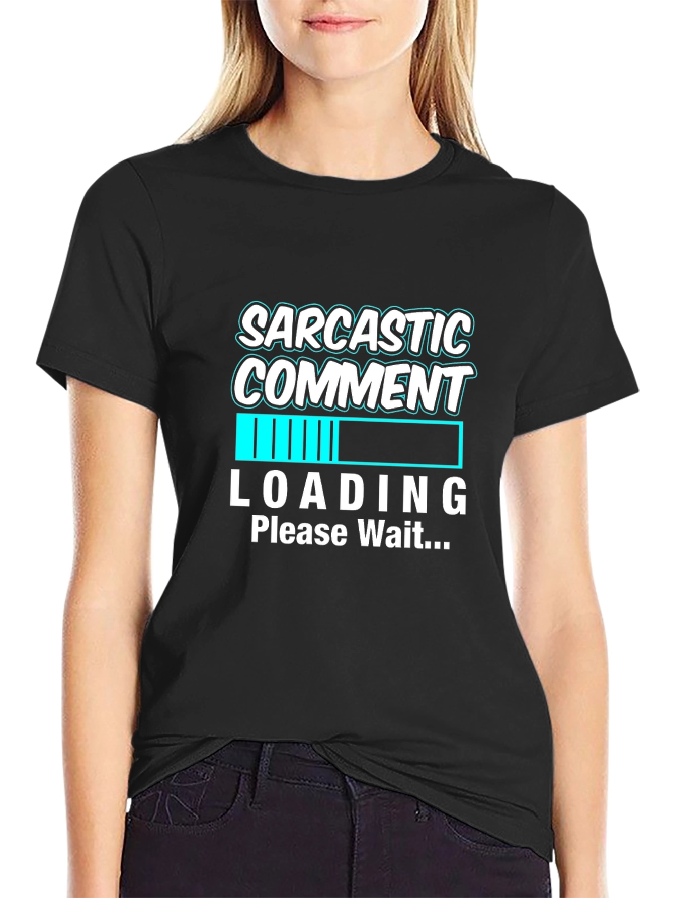 Sarcastic Comment Loading Graphic Tee - Black