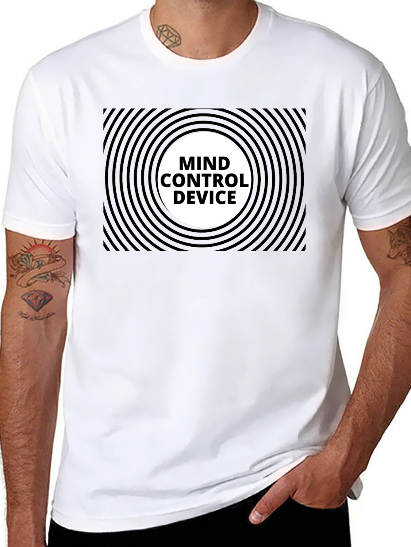 Mind Control Device Graphic T-Shirt - Black Cotton Tee