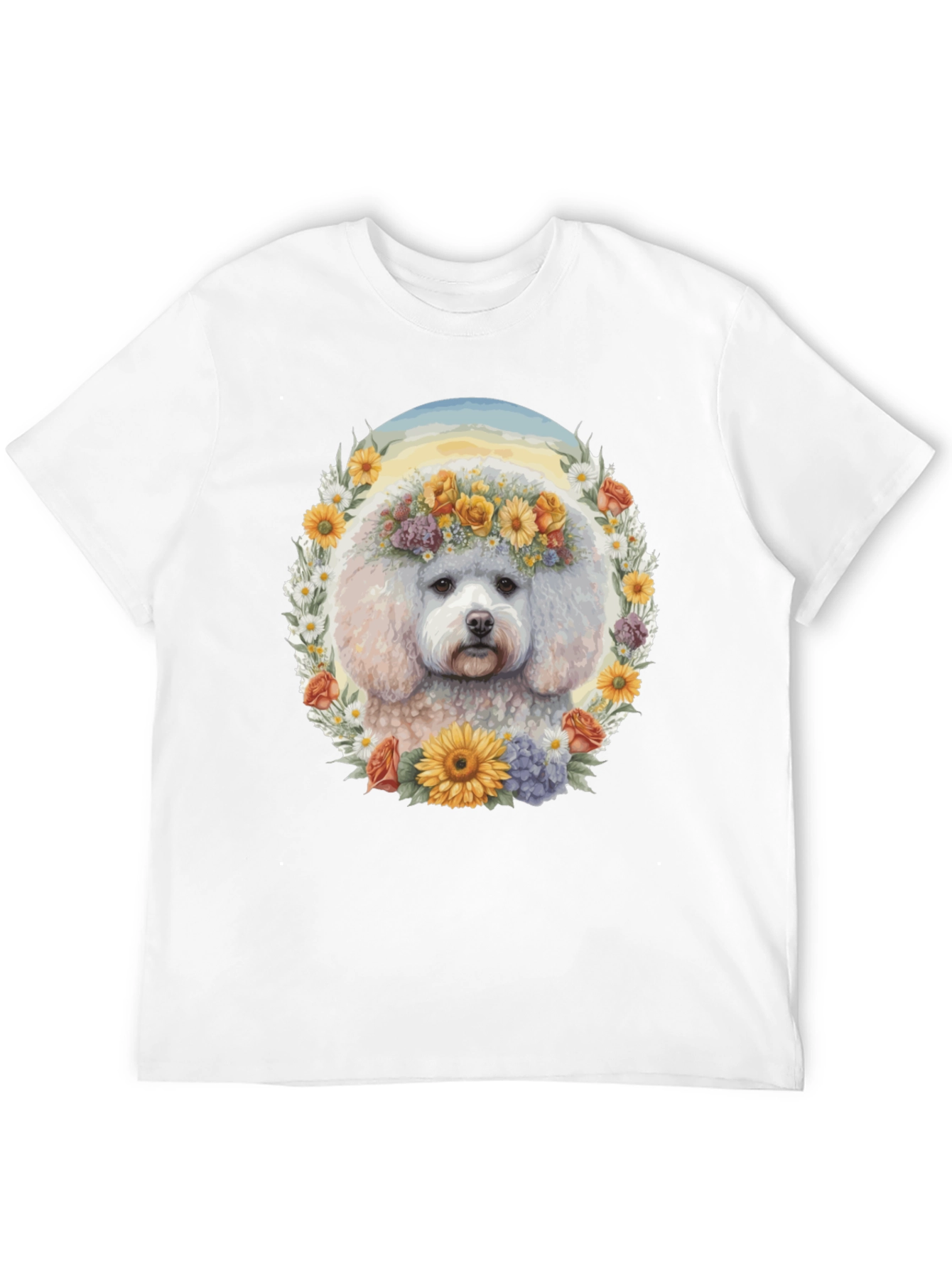 Dog Floral Crown T-Shirt - Unisex