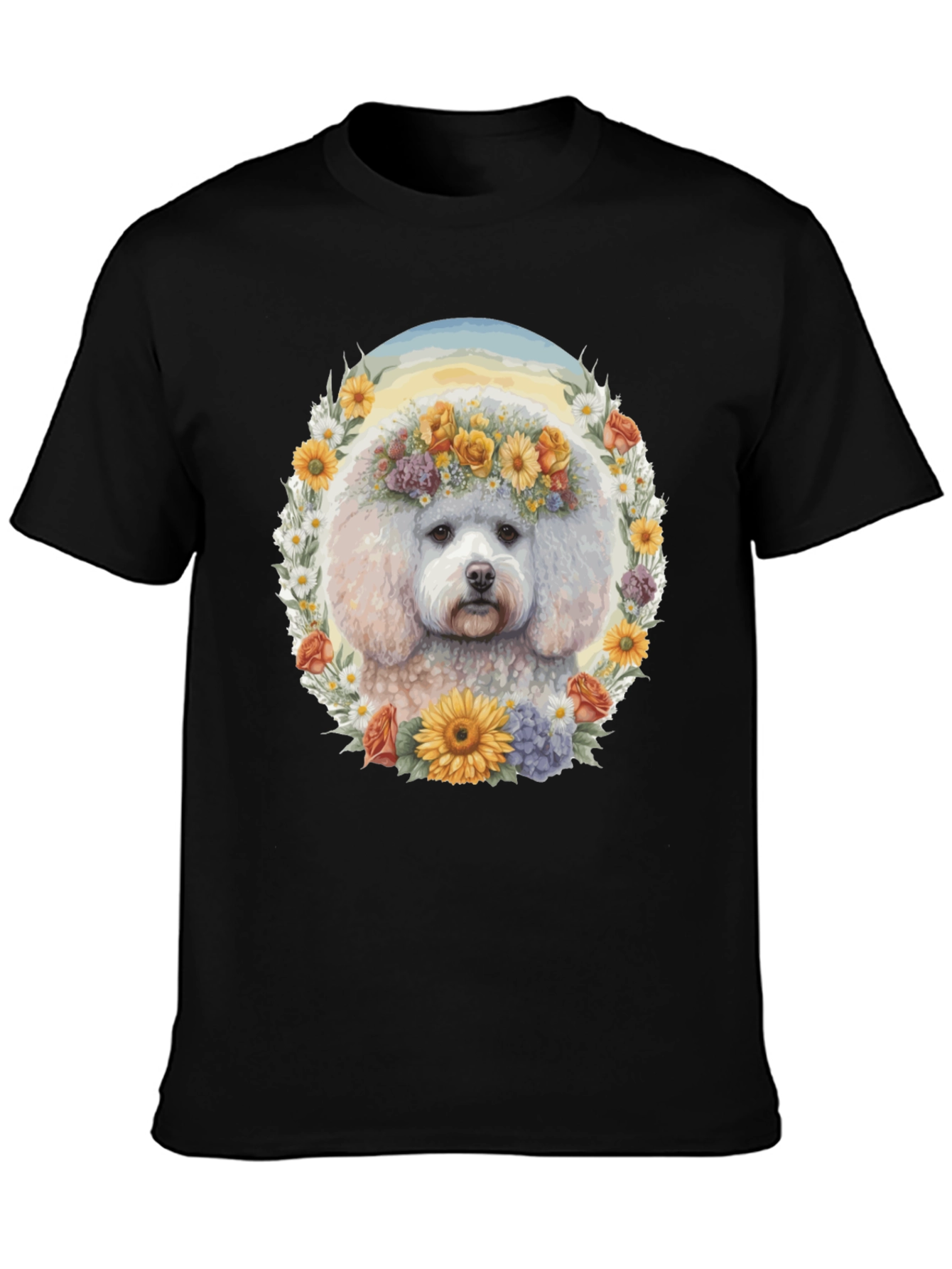 Dog Floral Crown T-Shirt - Unisex