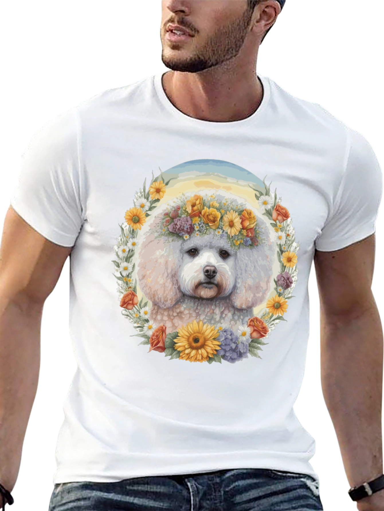 Dog Floral Crown T-Shirt - Unisex