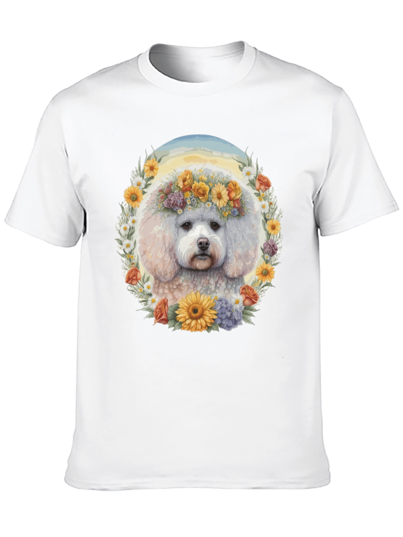 Dog Floral Crown T-Shirt - Unisex