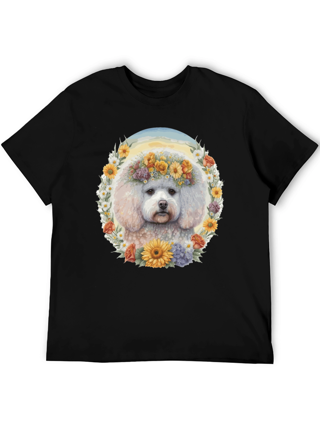 Dog Floral Crown T-Shirt - Unisex