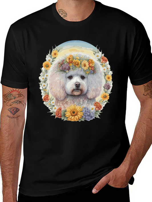 Dog Floral Crown T-Shirt - Unisex