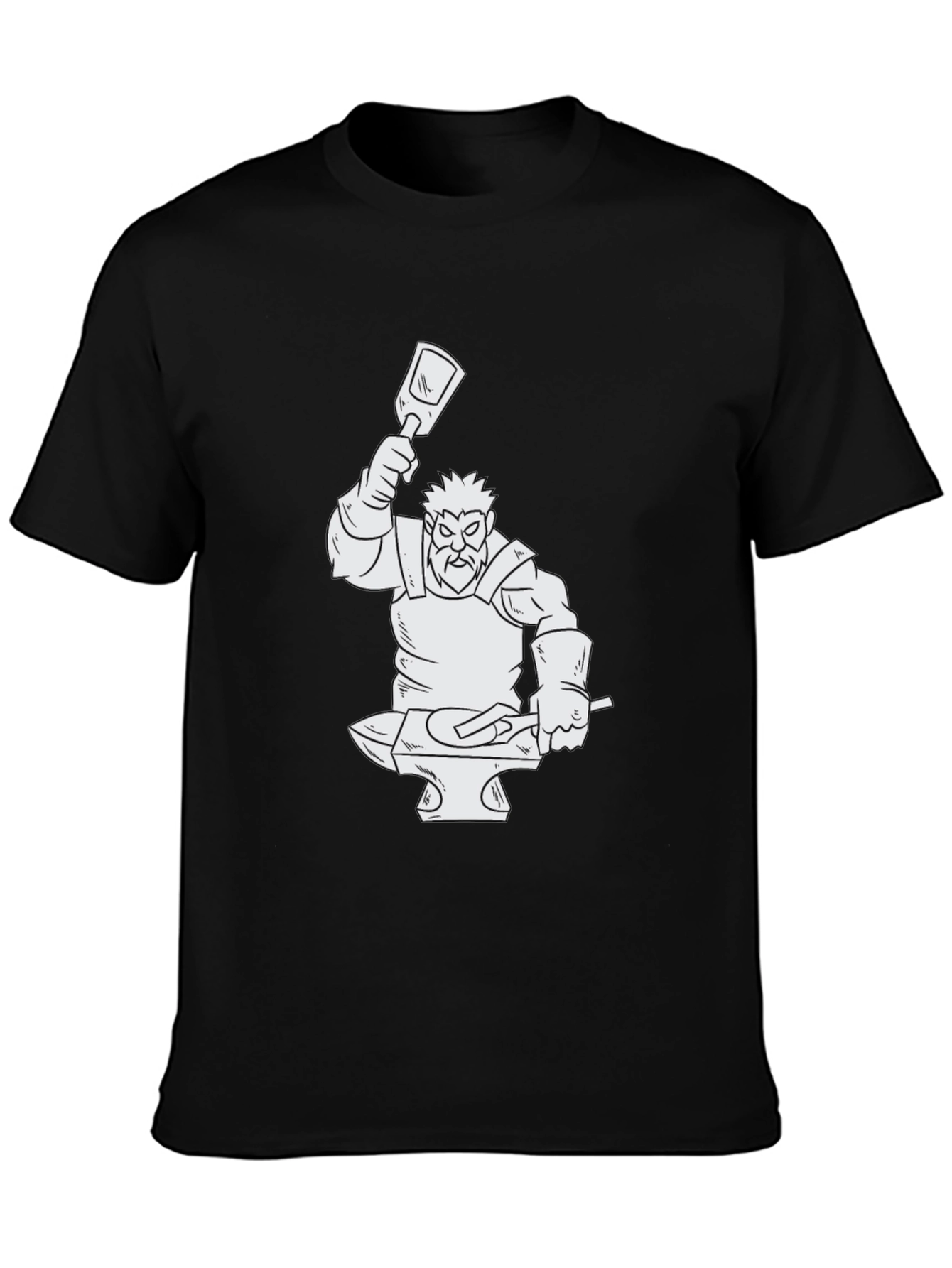 Blacksmith Graphic Print T-Shirt - Cool Black Tee