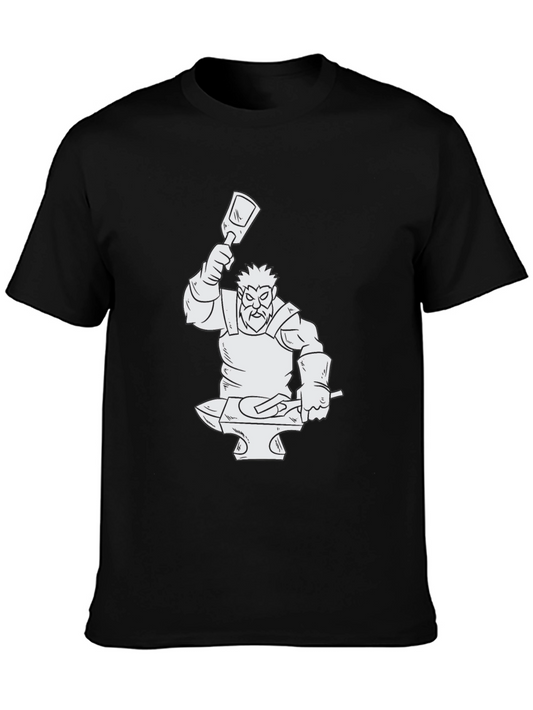 Blacksmith Graphic Print T-Shirt - Cool Black Tee