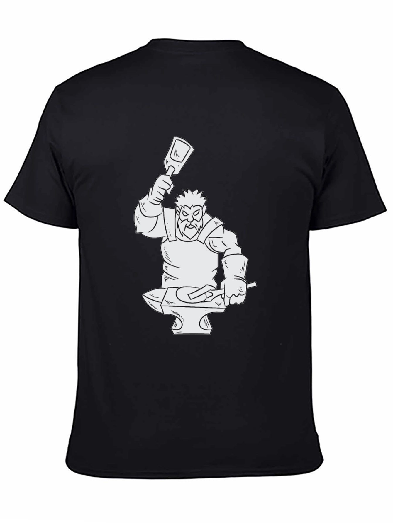 Blacksmith Graphic Print T-Shirt - Cool Black Tee