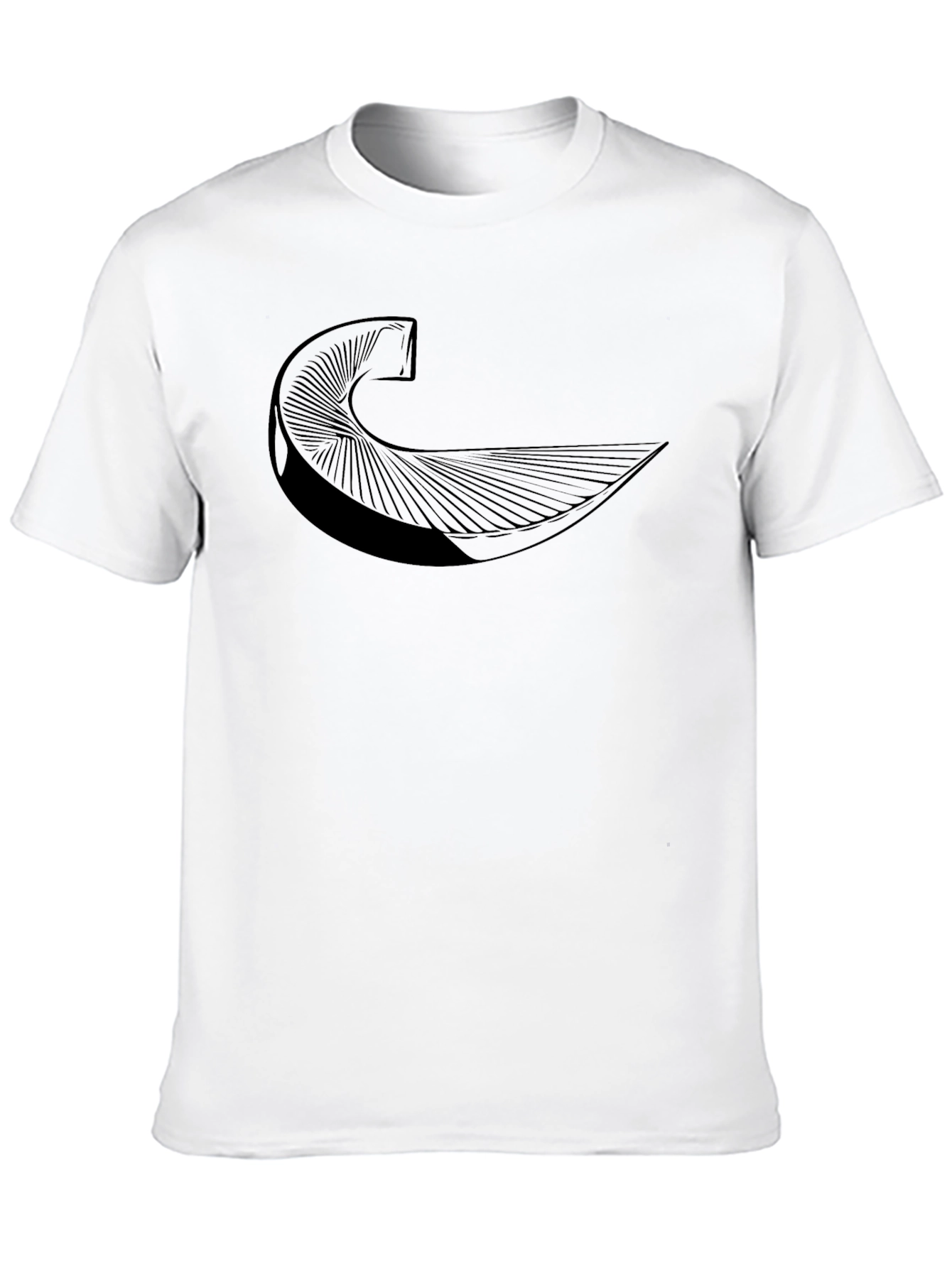 Abstract Wave Graphic Tee - Stylish Black T-Shirt