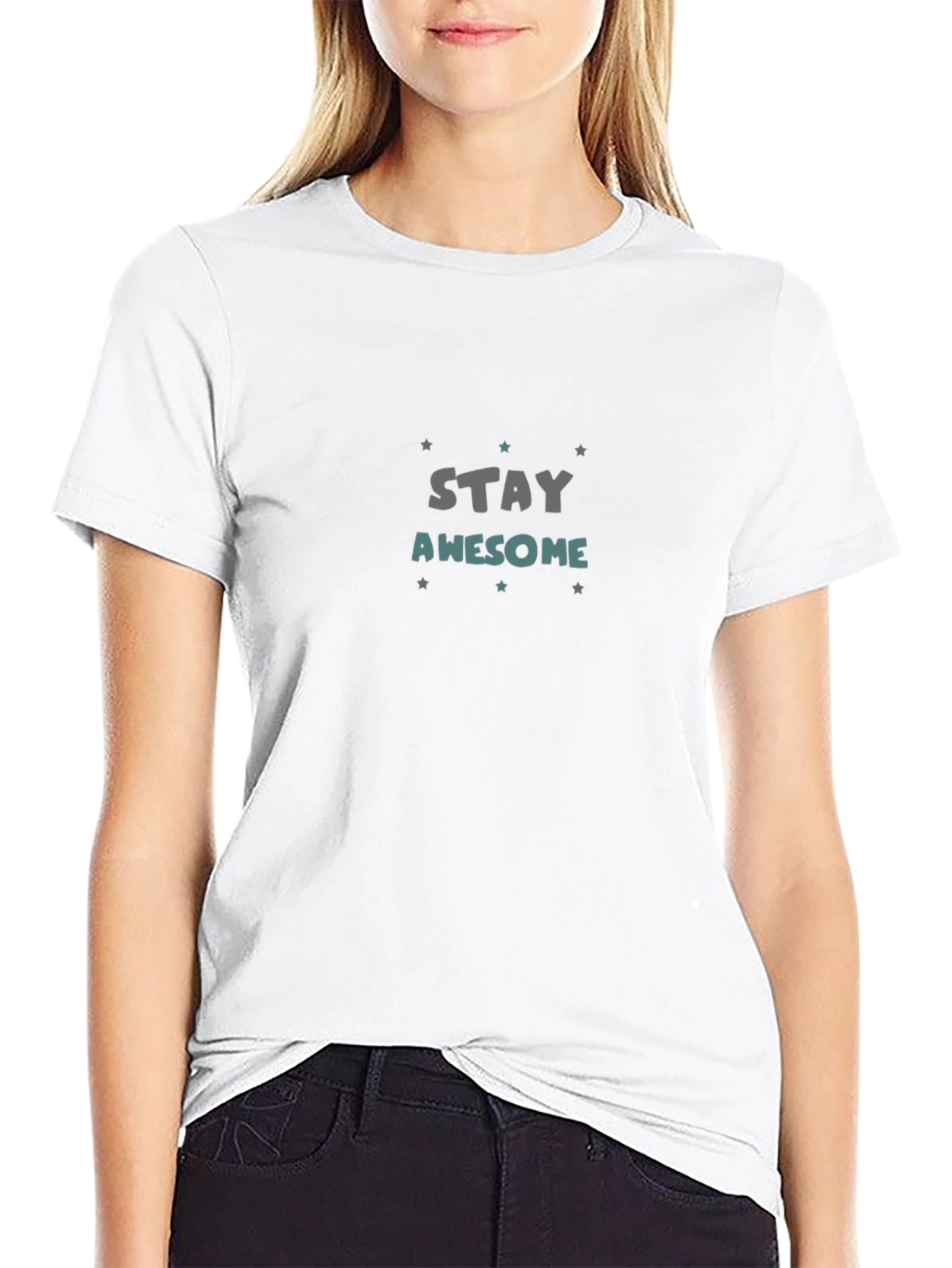Stay Awesome Graphic T-Shirt - Trendy Casual Tee