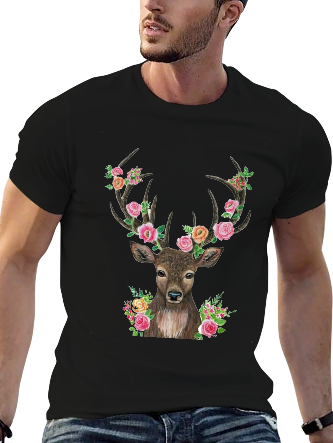 Floral Deer Graphic Tee