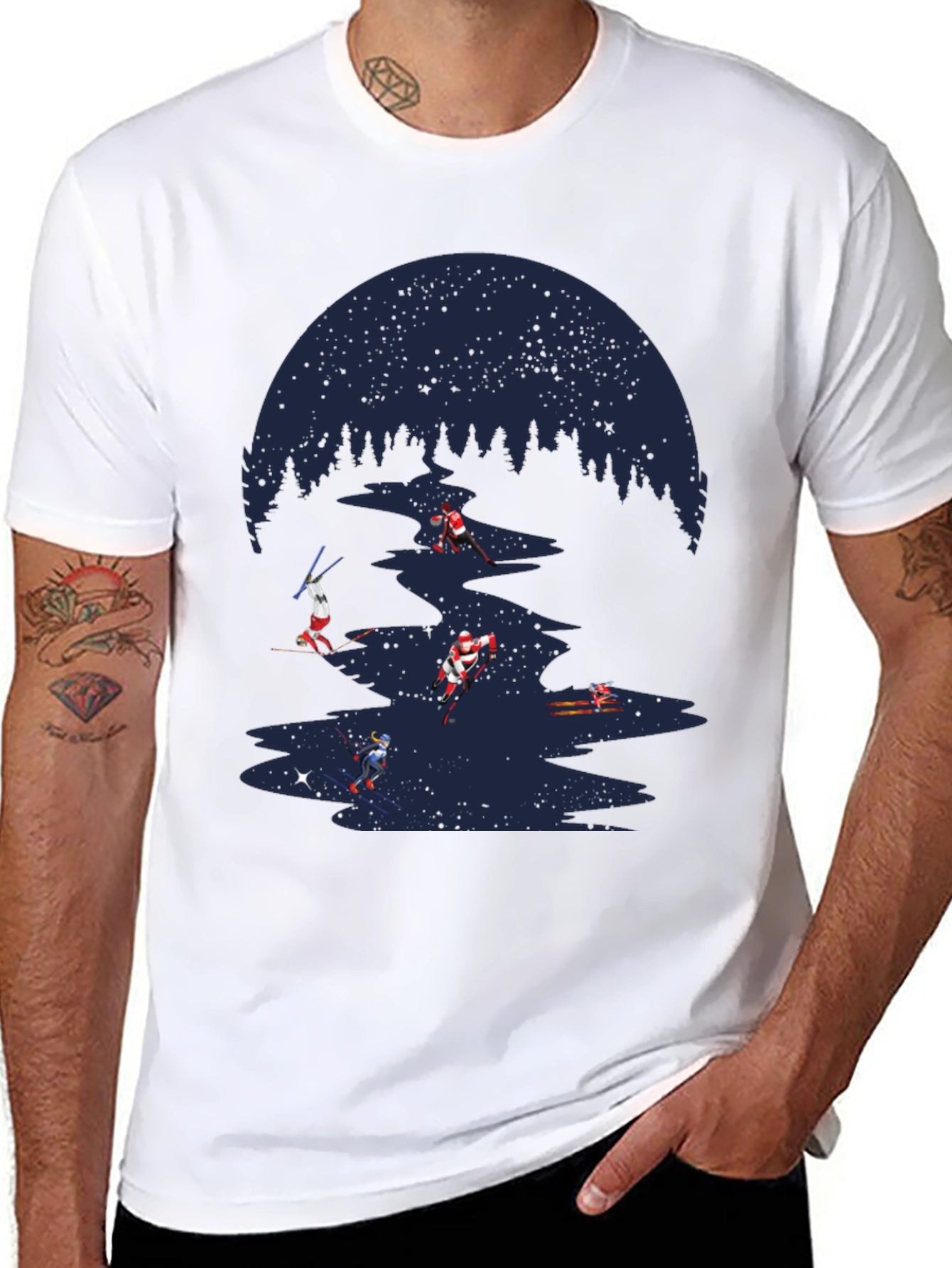 Skiing Through Space T-Shirt
