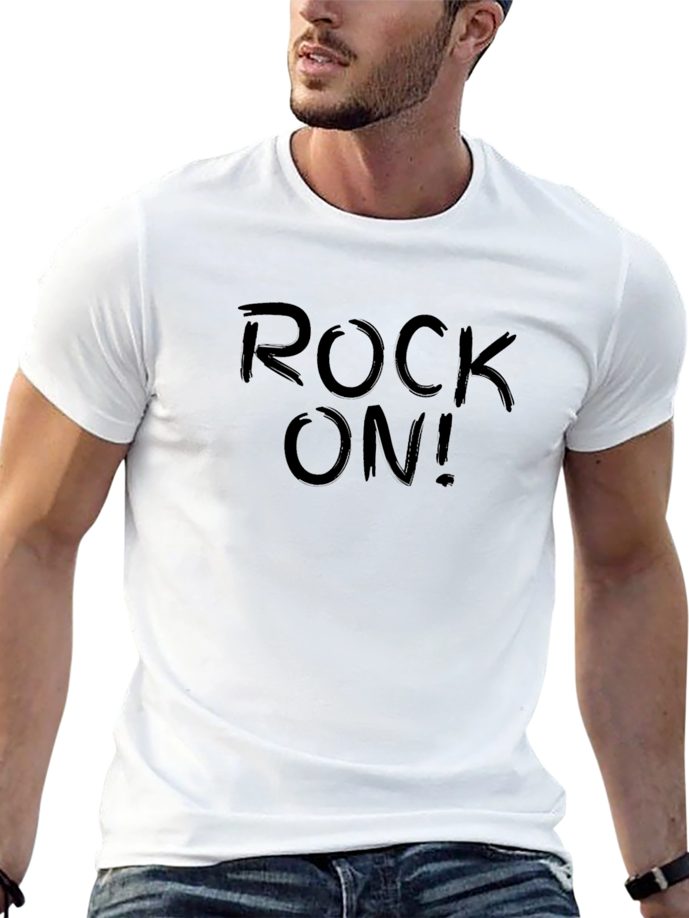 Rock On! Mens Black Graphic Tee