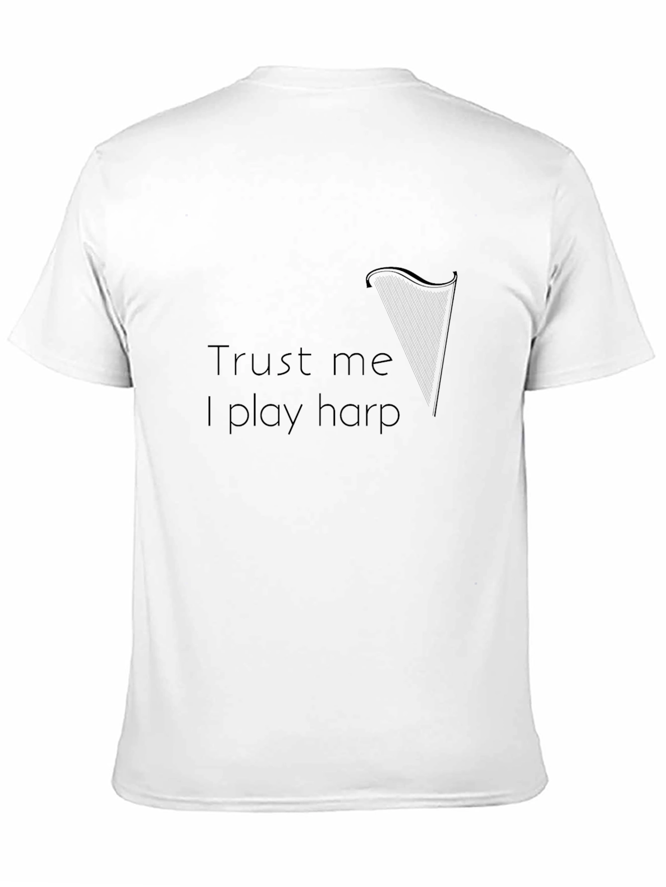 Trust Me I Play Harp Mens Black T-Shirt