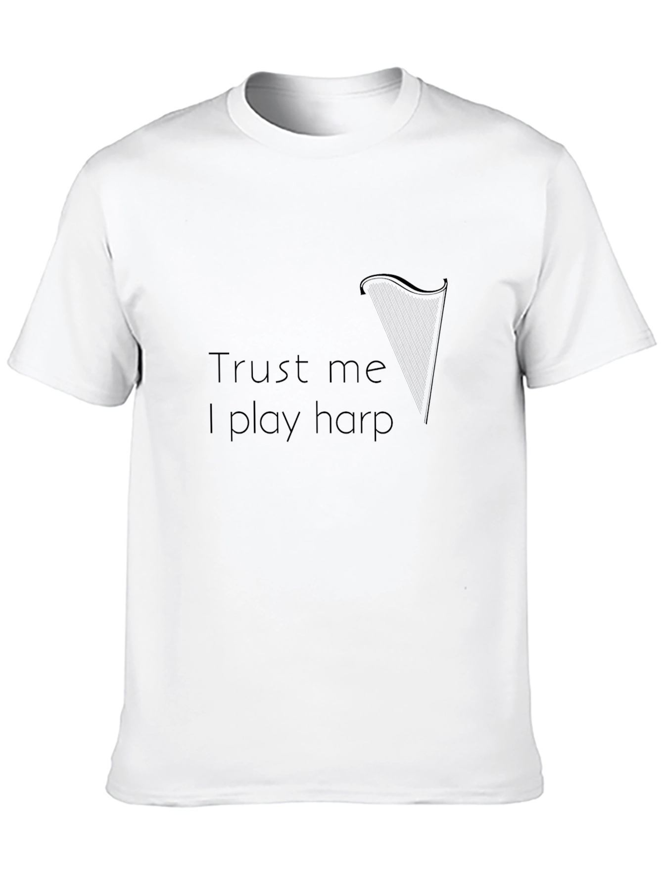 Trust Me I Play Harp Mens Black T-Shirt