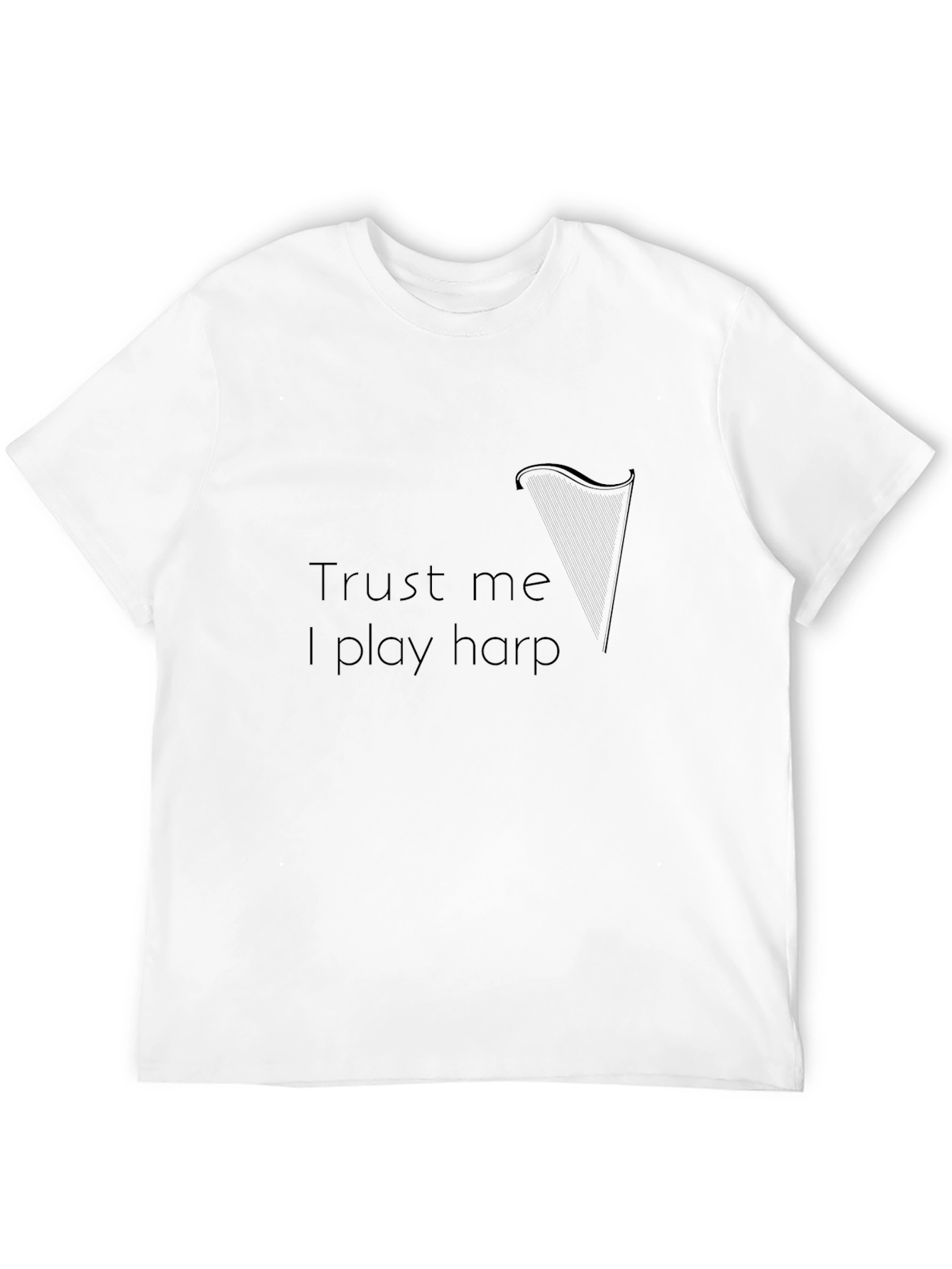 Trust Me I Play Harp Mens Black T-Shirt