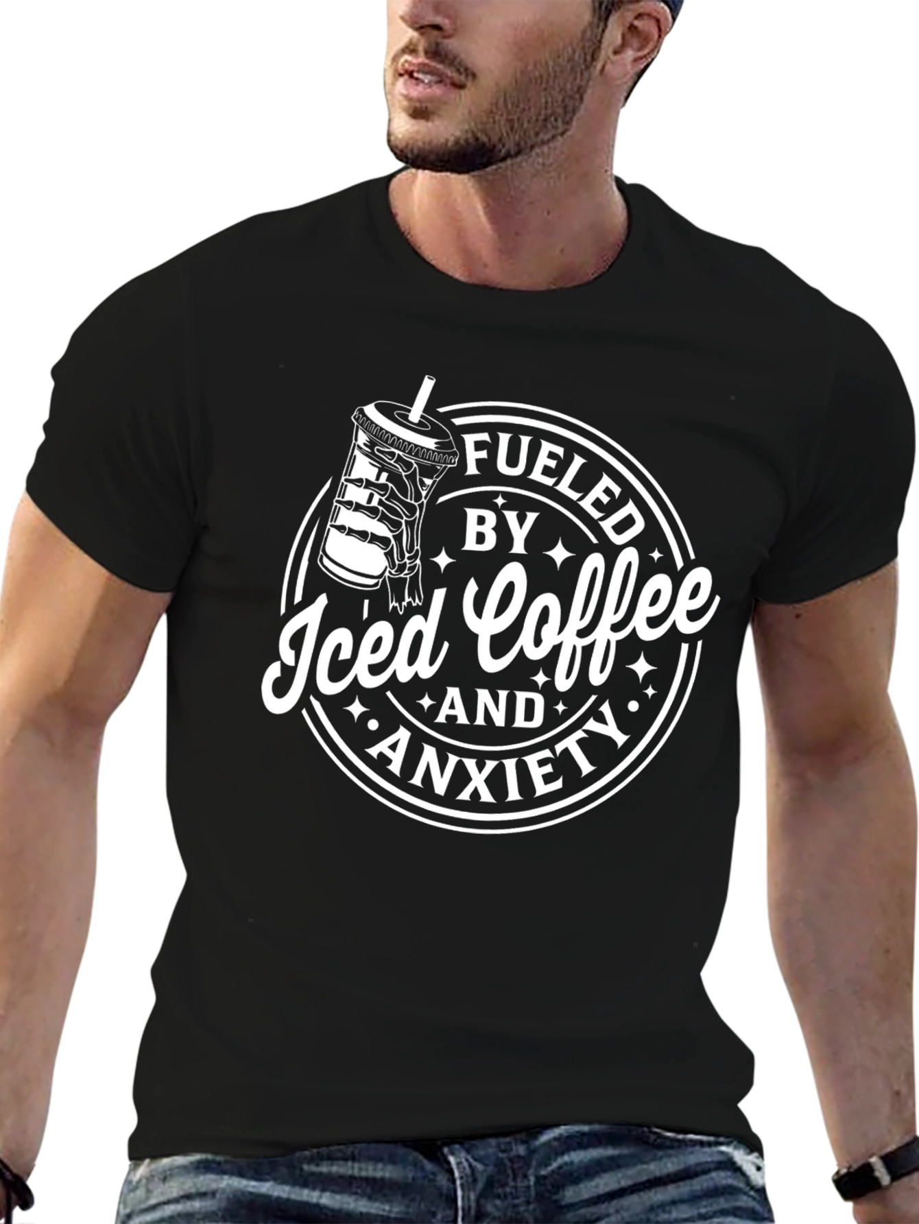 Fueled By Iced Coffee & Anxiety Graphic Tee