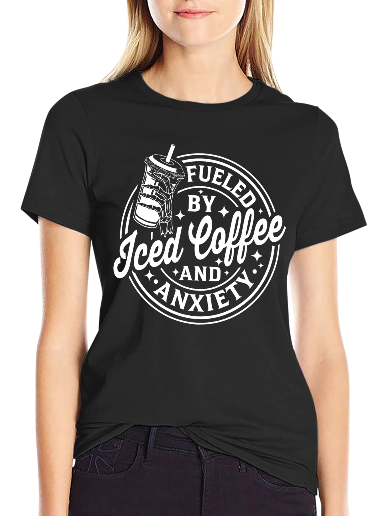 Fueled By Iced Coffee & Anxiety Graphic Tee